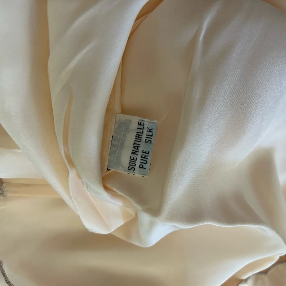 Peach Pink Pure Silk Slip Dress XL Brand New hand double sided embroidery - Picture 8 of 9